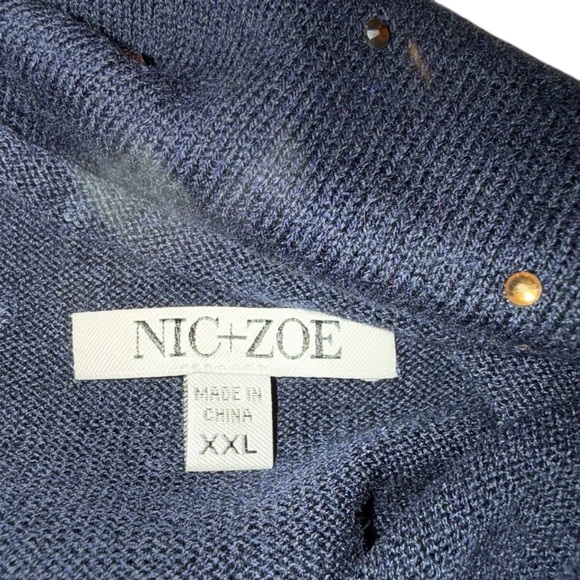 NIC+ZOE Vital Twinkle V-neck Sweater Women’s Plus 1X - Dark Indigo - Picture 12 of 12